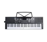 Electric Keyboard Piano, 61 Keys Electronic Organ Teaching Function with Lighted Keys Microphone for Adults for Home