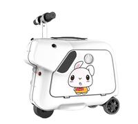 Electric Kids Ride-on Suitcase Carry-on Tollder Luggage w/Wheels, Large Capacity Luggage Seat 20 Inch Children's Suitcase to Kids Aged 1-6 Years Old, Help Your Child Travel Gift as Kids(White)
