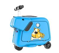 Electric Kids Ride-on Suitcase Carry-on Tollder Luggage w/Wheels, Large Capacity Luggage Seat 20 Inch Children's Suitcase to Kids Aged 1-6 Years Old, Help Your Child Travel Gift as Kids(Blue)