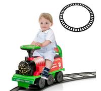 Electric Kids Ride On Train With 16 PCS Tracks & Under Seat Storage Gymax Red One Size