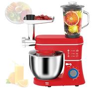 Electric Kitchen Mixer, 1400W Tilt-Head with 6 Speeds, Stainless Steel Bowl, Includes Dough Hook, Whisk, and Beater, Ideal for Culinary Uses