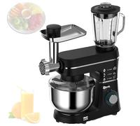 Electric Kitchen Mixer, 1400W Tilt-Head with 6 Speeds, Stainless Steel Bowl, Includes Dough Hook, Whisk, and Beater, Ideal for Culinary Uses