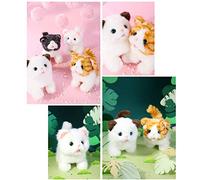 Electric Kitty Plush Toy Cute Walking Cat Cry Pet Doll for Children Over 4 Years Old, Short Plush Fabric Toy for Birthdays, Valentines Day, Christmas, 25 * 6.5 * 21cm Colorful Childhood