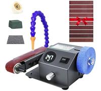 Electric Knife Sharpener 350W - Multi-Function Wet/Dry Sanding Machine for Scissors and Small Tools, Polishing Blade, Adjustable Bench Sander
