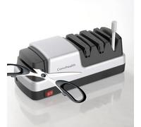 Electric Knife Sharpener 4-in-1 RZ-E006 - Diamond Wheel & Ceramic Rod, Auto-Angle Sensing, Low Noise - for Straight, Serrated, Ceramic Knives & Scissors - UK Kitchen Use by Convihealth