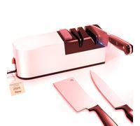 Electric Knife Sharpener, 5 in 1 Knife Sharpening System with Straight Blade, Professional Diamond Knife Sharpener for Rough Sharpening, Repair and Sharpening of Knives (Light White)