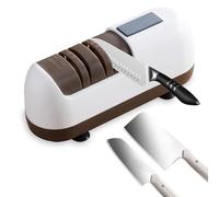 Electric Knife Sharpener,5-in-1 Sharpening System,3-Second Quick Sharpening,Kitchen Knife Sharpener for Most Kitchen Knives,with Diamond Grinding Wheel and Whetstone