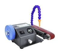 Electric Knife Sharpener Mini Wet Bench Sander with 10 Sanding Belts, 0-13000RPM Speed Adjustment for Grinding and Polishing Metal and Wood
