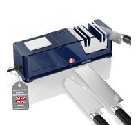 Electric Knife Sharpener, Professional Diamond Sharpening System with Replaceable Sharpening Abrasives, Fast Sharpening to Restore & Polish Chef Knives (Dark Blue)