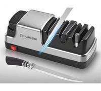 Electric Knife Sharpener UK - 4-in-1 Design, Powerful Motor & Built-in Diamond for Professional Knife Sharpening Straight Edge/Scissors & Ceramic Knife, Low Noise by Convihealth