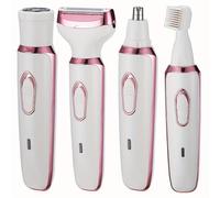 Electric Lady Shaver for Women, Bikini Trimmer Women 4-in-1 Wet and Dry, Rechargeable Nose Hair Trimmer, Advanced Pain-Free Electric Razor for Face Legs Underarm Nose and Eyebrow