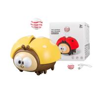 Electric Ladybug Suspended Ball Toy,Cartoon Ladybug Blowing Ball Toys,Interactive Cartoon Ladybugs Blowing Balls Toy,Rechargeable Sensory Development Flying Plaything,Cute Animal Sensory Toys (Yellow)