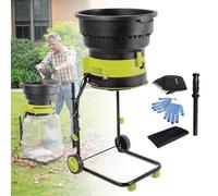 Electric Leaf Crusher, 2500W Portable Bladeless Chipper with Wheels, Heavy-Duty Garden Leaf Collection Bag for Easy Composting, Ideal for Yard Cleanup