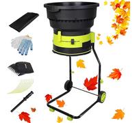Electric Leaf Mulcher, 2500W Compost Shredder Leaf Crusher, 54cm Funnel Diameter Chippers Composting Machine, with Powercord Storage Bag Wheels Leaf Rake Broken Leaf Rope Feeding Rod -No powercord