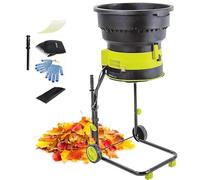 Electric Leaf Mulcher, 2500W Compost Shredder Leaf Crusher,Chippers Composting Machine with Powercord Storage Bag and with Wheels, for Yard Cleanup-30m