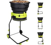 Electric Leaf Mulcher, 2500w Compost Shredder Leaf Crusher with Wheels,Leaf Rake, Storage Bag, 8000rpm Chippers with 54cm Funnel Diameter for Yard Cleanup 60M