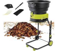 Electric Leaf Mulcher and Shredder with Wheels and Storage Bag, 2500W Power for Yard Cleanup and Garden Composting