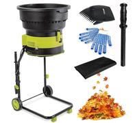 Electric Leaf Mulcher Garden Shredder, 2500w Compost Shredder Leaf Crusher with Wheels,leaf Rake, Storage Bag, 8000rpm Chippers with 54cm Funnel Diameter for Yard Cleanup, Composting 35cm-power-cord