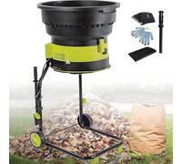 Electric Leaf Mulcher/Shredder, 17:1 Bladeless Leaf Shredder & Mulcher, 2500W Garden Leaf Crusher with Wheels and Storage Bag, 8000RPM Electric Chipper, for Yard Cleanup, Composting 60m*PowerCord