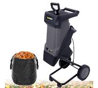 Electric Leaf Mulcher Shredder, 2400W, 40mm Cutting Capacity, 50L Collection Box, for Garden Waste, Hedge Trimmings, Bush Scraps