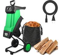 Electric Leaf Mulcher Shredder, 2400W, 40mm Cutting Capacity, 50L Collection Box, for Garden Waste, Hedge Trimmings, Bush Scraps