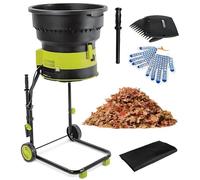 Electric Leaf Mulcher Shredder 2500W High Power with Wheels and Storage Bag for Yard Cleanup and Composting 8000RPM