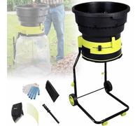 Electric Leaf Mulcher Shredder 2500W with 8000RPM Chipper, Garden Cleanup Tool, Composting Machine, Includes Storage Bag, 30m Power Cord, Wheels