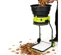 Electric Leaf Mulcher Shredder 2500W with Wheels, 8000 RPM Chipper, Garden Cleanup Tool, Composting Machine, Includes Storage Bag and 40m Power Cord