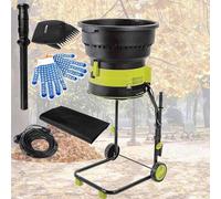 Electric Leaf Mulcher Shredder, 8000RPM High Speed with 20 Cutting Lines, 17:1 Reduction Ratio, for Yard Cleanup and Composting
