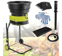 Electric Leaf Mulcher/Shredder 8000RPM Motor for 17:1 Reduction Ratio, Adjustable Control Diameter, Includes Leaf Scoops and Cutting Lines, 20m Power Cord