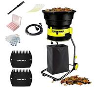 Electric Leaf Mulcher Shredder for 17:1 Reduction Ratio with Leaf Scoops and Collection Bag