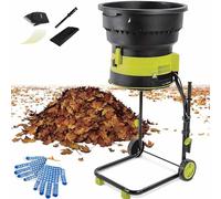Electric Leaf Mulcher Shredder with 20 Extra Cutting Wires, 8000rpm Chipper for Garden Cleanup and Composting, Includes Storage Bag and 30m Powercord