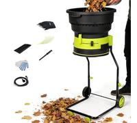 Electric Leaf Mulcher Shredder with Bonus Accessory Kit - Corded 2500W Leaf Grinder for 17:1 Mulch Ratio | Includes Feed Rod, Cutting Lines, and Collection Bag for Easy Cleanup 60m-Powercord