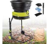 Electric Leaf Shredder and Mulcher with 17:1 Reduction Ratio, Adjustable Control, and Included Accessories for Efficient Yard Waste Management