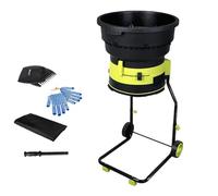 Electric Leaf Shredder Mulcher, 2500W Bladeless Garden Debris Processor with Wheel, Outdoor Leaf Crusher for Efficient Yard Cleanup