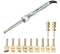 Electric Leather Edge Creaser Machine, Heat Grooving Tool with 11 Brass Tips, Adjustable Temperature for DIY Leather Craft and Polishing