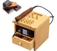 Electric Leather Edge Creaser Tool, Heated Burnisher with 14 Removable Heads for Polishing, Grooving and Edge Creasing - Ideal for Leathercraft Projects