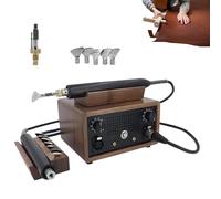 Electric Leather Edge Ironing Machine, Electric Heating Ironing Machine, Leather Craft Edge Creaser Crimper Grooving with 5 Hot Heads, 10 Gear Temp Control, for Leathers Products(Double)