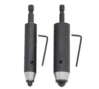 Electric Leather Hole Punch Tool with 6.35Mm Hex Shank for Drill 10Mm and 15Mm Sizes L-Shaped Wrench Included for Leather Belt PVC Plastic Rubber Vinyl Gasket Materials