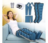 Electric Leg Air Compression Massager, for Deep Leg & Foot Relief, 6 Cavity Lymphatic Drainage Leg Massager, Wraps Foot Ankles Calf Massage Machine, Pain Relax (6 Cavities 2 Legs+Waist+2 Arms)