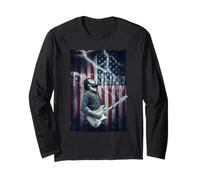 Electric Liberty Patriotic Strings USA Flag Guitar Freedom Long Sleeve T-Shirt