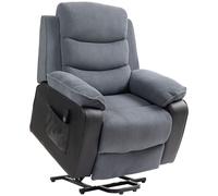Electric Lift Recliner Chair Power Riser Armchair Remote Control Brown Fabric