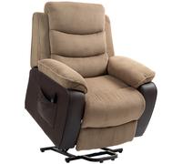 Electric Lift Recliner Chair Power Riser Armchair Remote Control Brown Fabric