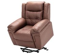 Electric Lift Recliner Chair with Heat & Power Reclining Armchair for Seniors Remote Control Infinite Position Sofa with Side Pockets Soft Padded Seat (Brown)