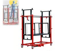 Electric Lift Scaffold, Heavy Duty 500kg Capacity Remote Control Elevator Platform, Steel Frame with Anti-Slip Deck for Warehouse Maintenance and Aerial Work