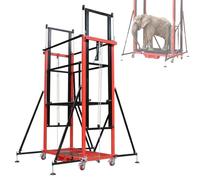 Electric Lift Table, Heavy Duty Scaffolding Lifting Platform with Remote Control, Foldable Adjustable Mobile Working Platform, 2m