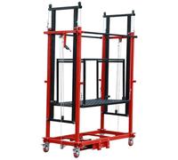 Electric Lifting Platform with Remote Control, Durable Mobile Automatic Cargo Elevator for High-Altitude Construction and Decoration, 2M Height Capacity
