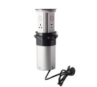 Electric Lifting Sockets, Hidden Tabletop Motorized Pop Up Retractable Outlet with Universal Serial Bus Port + Wireless Charging + Bluetooth Speakers and WiFi