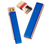 Electric Lighter USB Electronic - 2pack Windproof Flameless Plasma Lighters for Candle/Camping - Small Mini Portable Design(Blue)