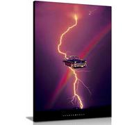 Electric Lightning Framed Canvas Print, Pictures for Home Walls, Bedroom, Living Room & Bathroom Decor 61x41cm (24x16in)